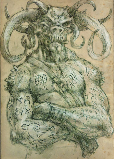 evil demons drawings