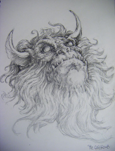 Beauty In The Beast - Evil Demons Drawings - by The Gurch