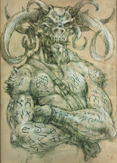 Sigil Demon - Evil Demons Drawings - by The Gurch